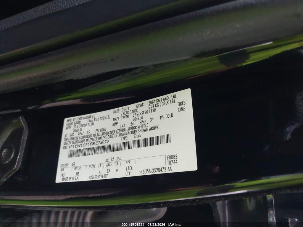 1FTEW1CF1GKE72023 2016 FORD F-150 photo no. 9
