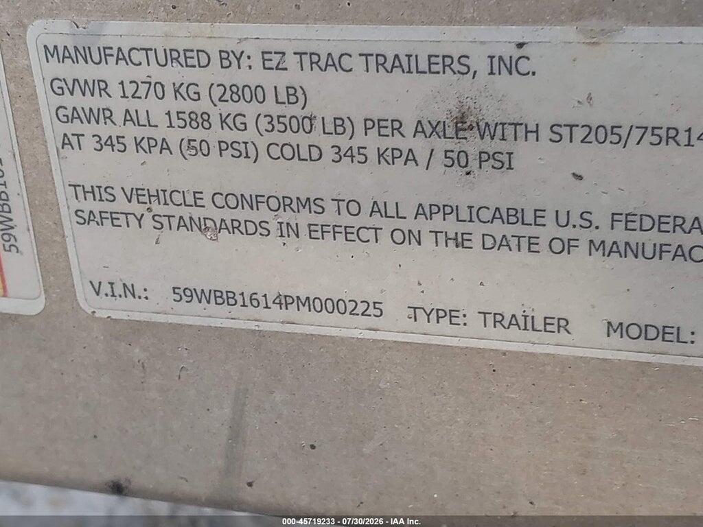 59WBB1614PM000225 2022 EZ TRAC TRAILERS BOAT TRAILER photo no. 9