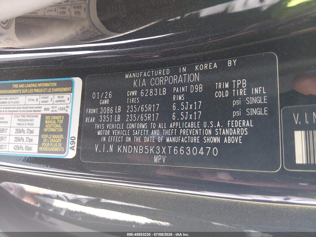 KNDNB5K3XT6630470 2026 KIA CARNIVAL MPV photo no. 9
