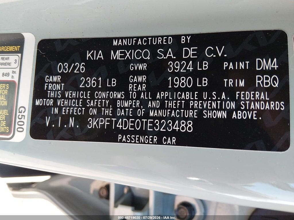 3KPFT4DE0TE323488 2026 KIA K4 photo no. 9