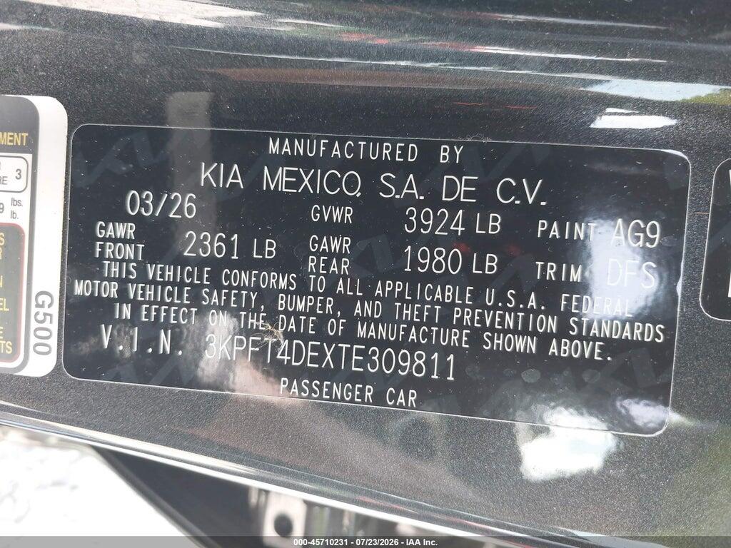 3KPFT4DEXTE309811 2026 KIA K4 photo no. 9