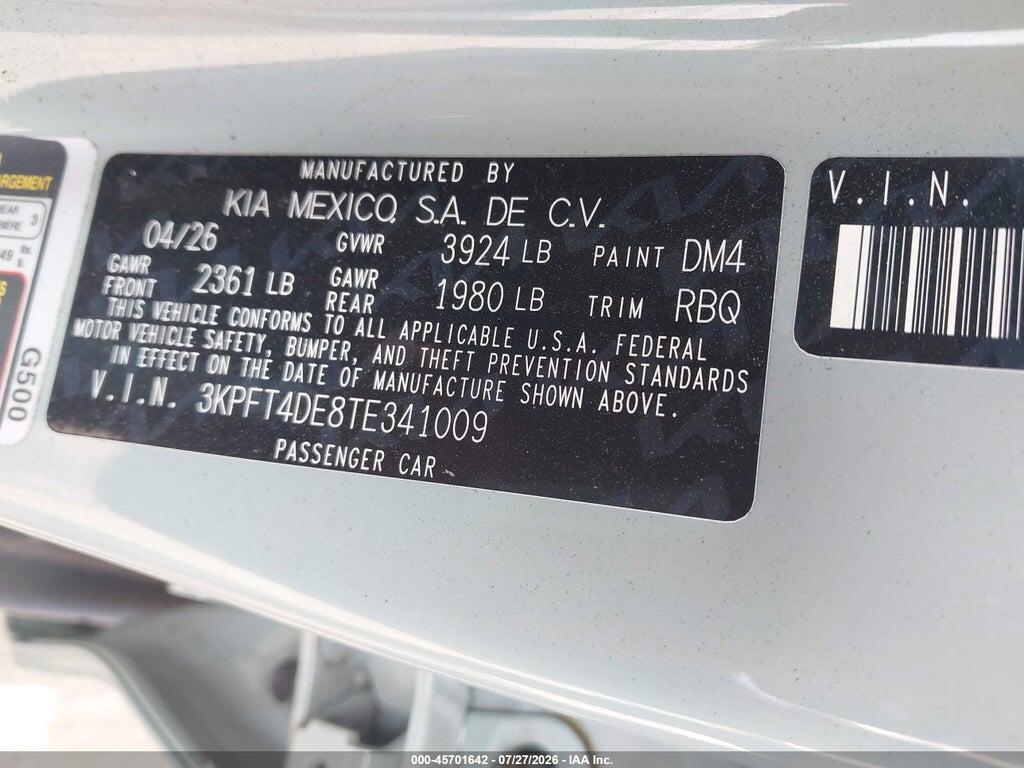 3KPFT4DE8TE341009 2026 KIA K4 photo no. 9
