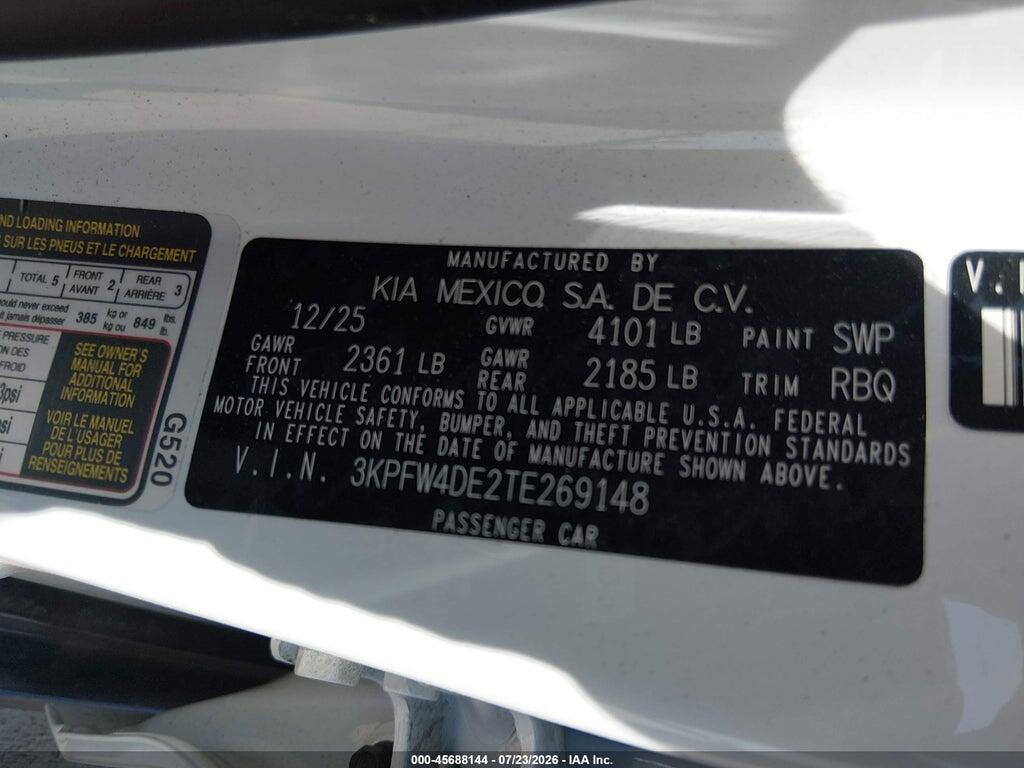 3KPFW4DE2TE269148 2026 KIA K4 photo no. 9