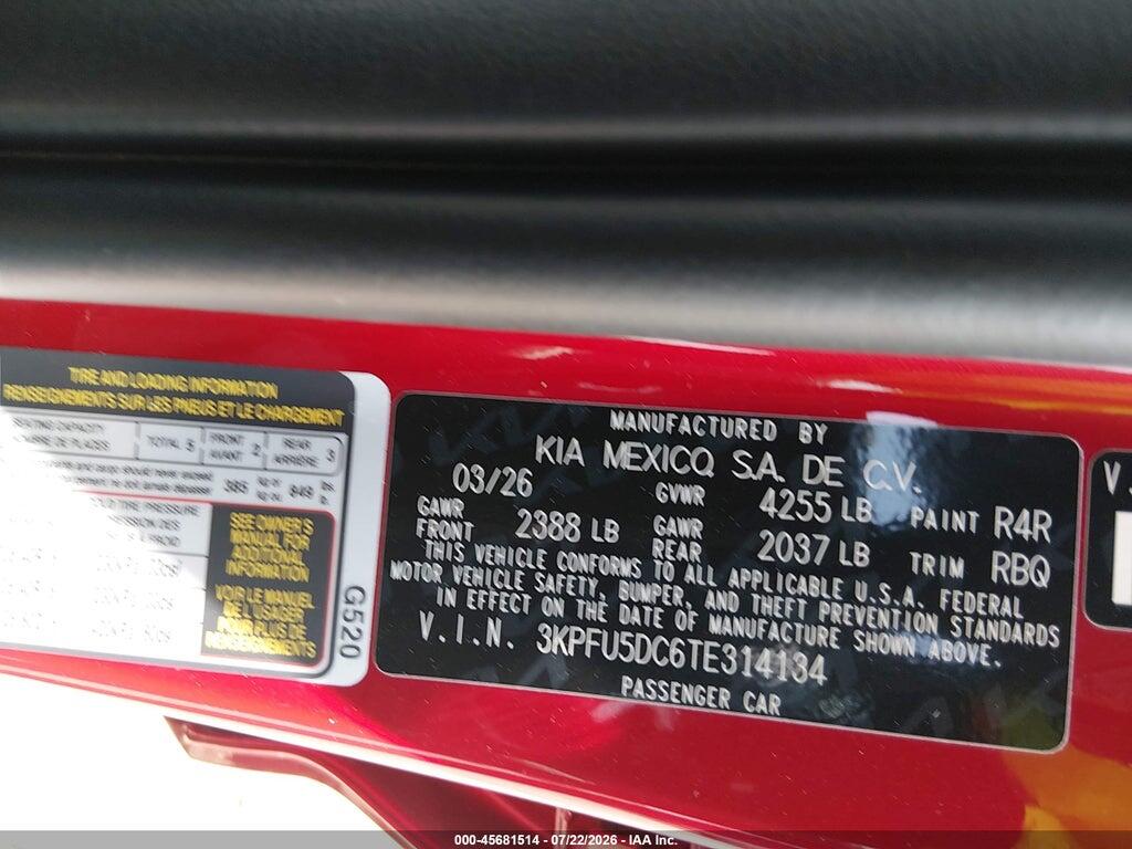 3KPFU5DC6TE314134 2026 KIA K4 photo no. 9