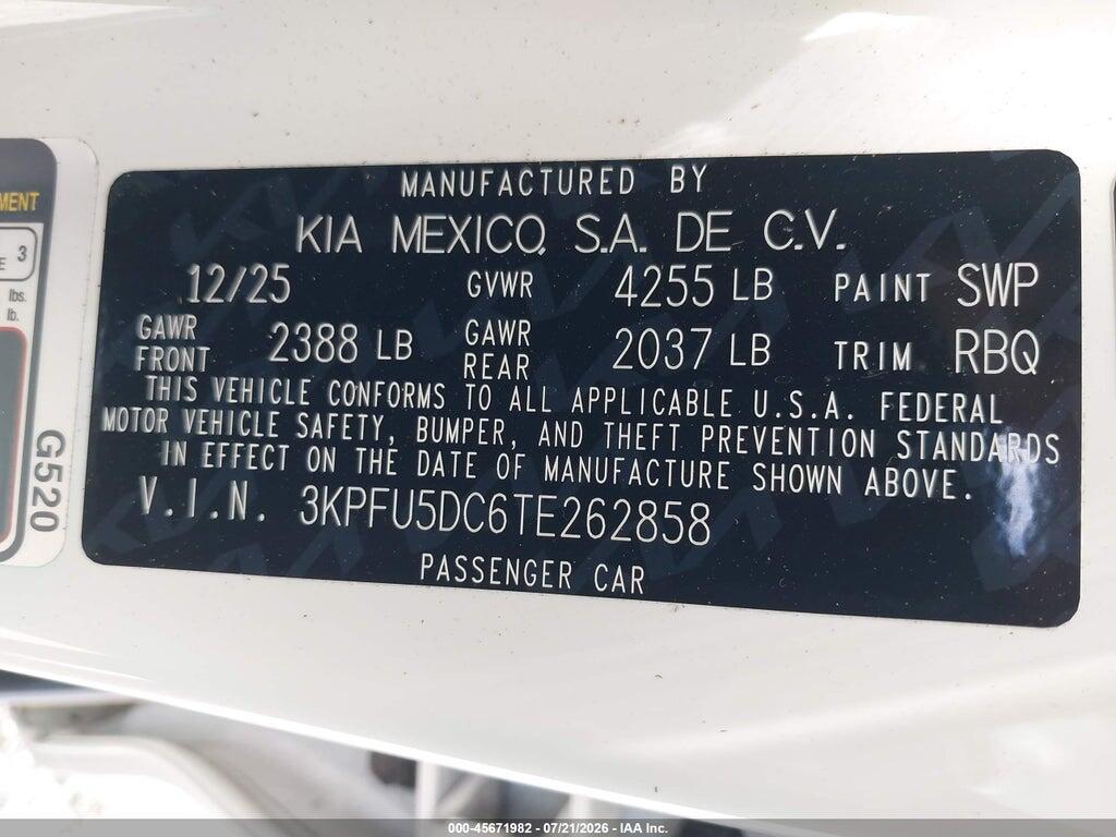 3KPFU5DC6TE262858 2026 KIA K4 photo no. 9
