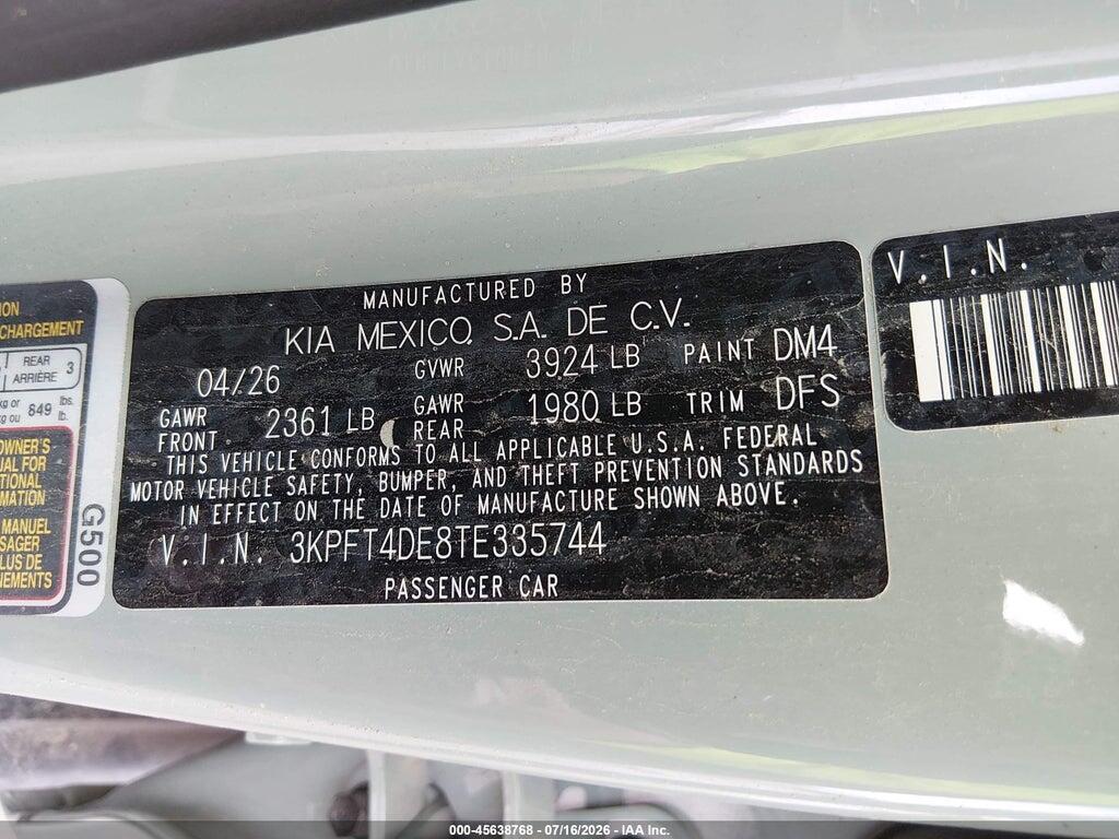3KPFT4DE8TE335744 2026 KIA K4 photo no. 9