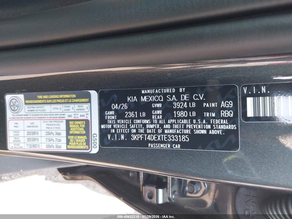 3KPFT4DEXTE333185 2026 KIA K4 photo no. 9