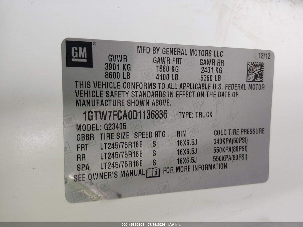1GTW7FCA0D1136836 2013 GMC SAVANA photo no. 9