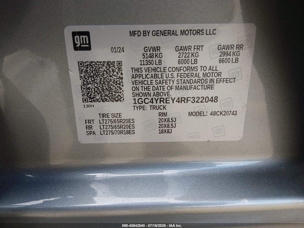1GC4YREY4RF322048 2024 CHEVROLET SILVERADO 2500HD photo no. 9