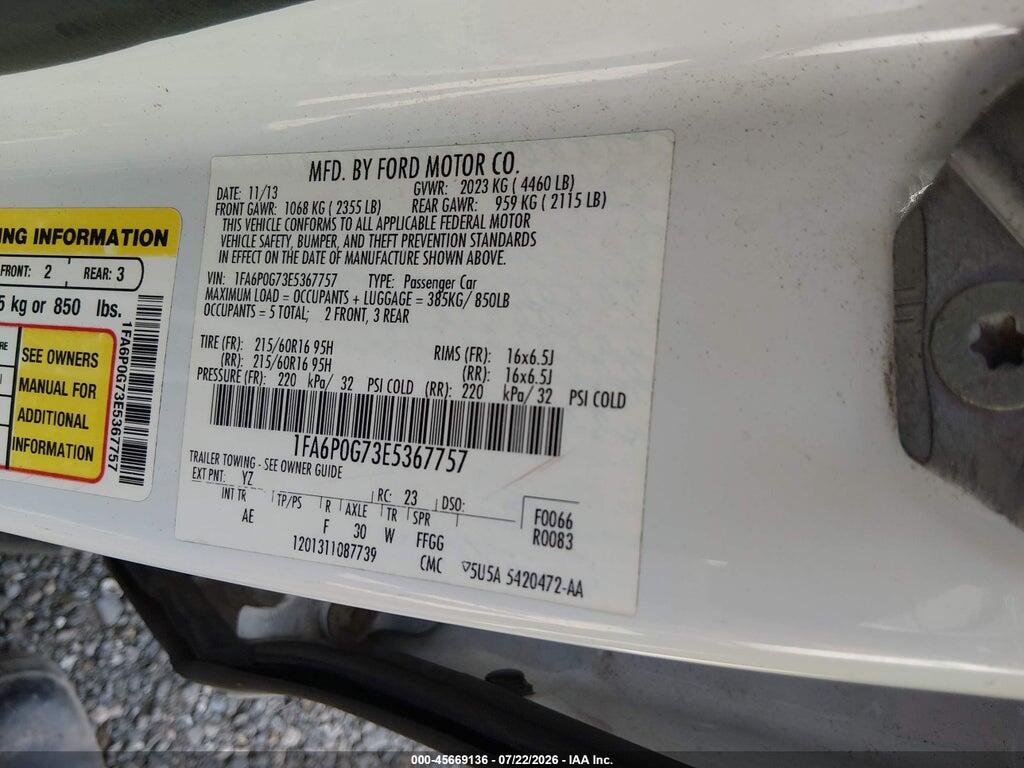 1FA6P0G73E5367757 2014 FORD FUSION photo no. 9