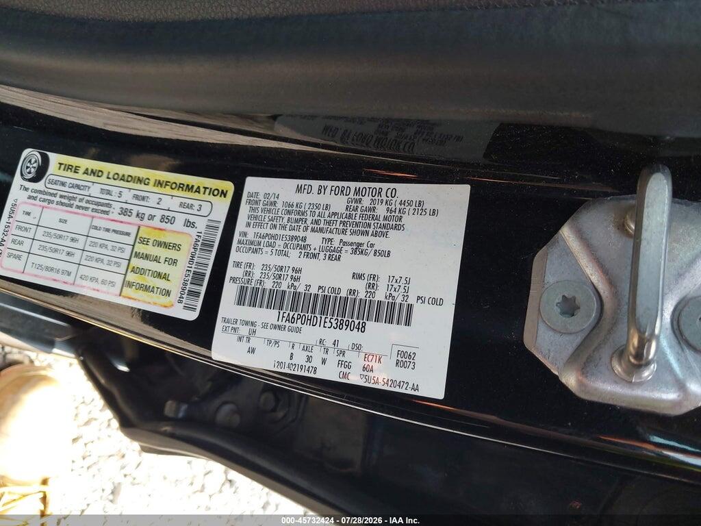 1FA6P0HD1E5389048 2014 FORD FUSION photo no. 9