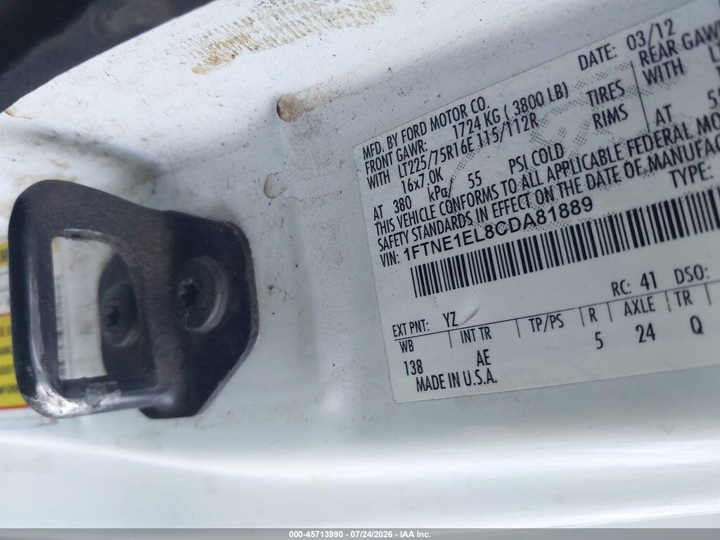 1FTNE1EL8CDA81889 2012 FORD E-150 photo no. 9