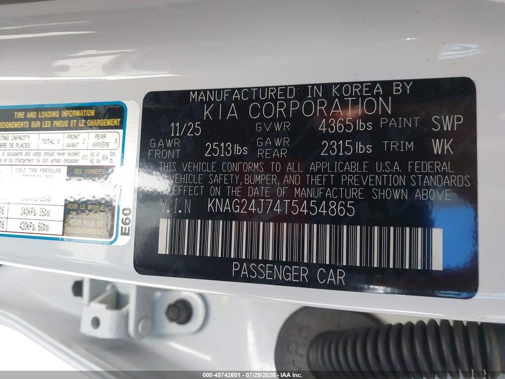 KNAG24J74T5454865 2026 KIA K5 photo no. 9