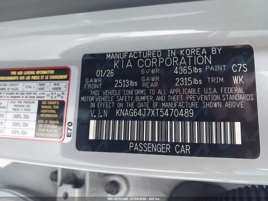 KNAG64J7XT5470489 2026 KIA K5 photo no. 9