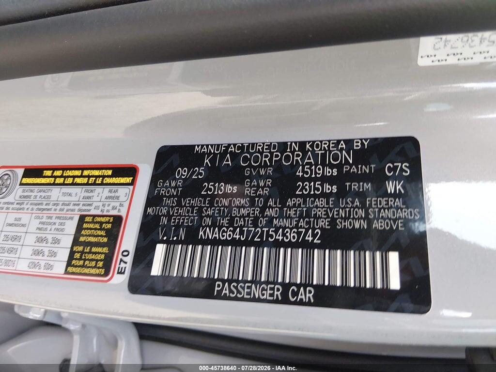 KNAG64J72T5436742 2026 KIA K5 photo no. 9