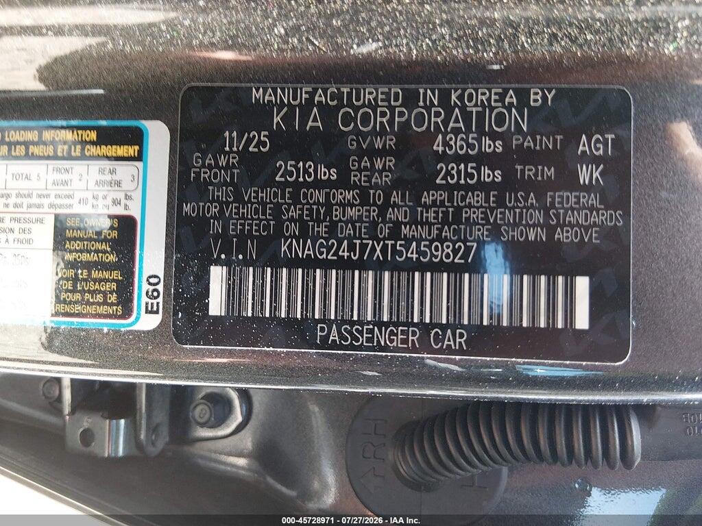 KNAG24J7XT5459827 2026 KIA K5 photo no. 9