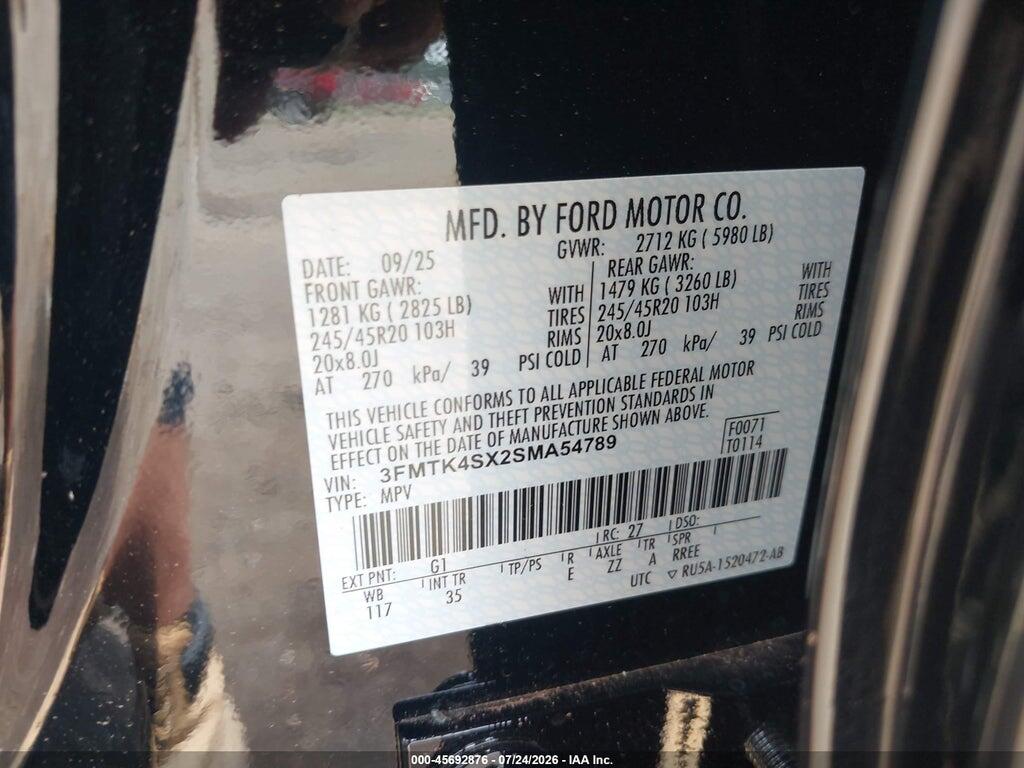 3FMTK4SX2SMA54789 2025 FORD MUSTANG MACH-E photo no. 9