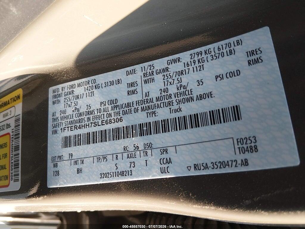 1FTER4HH7SLE68306 2025 FORD RANGER photo no. 9