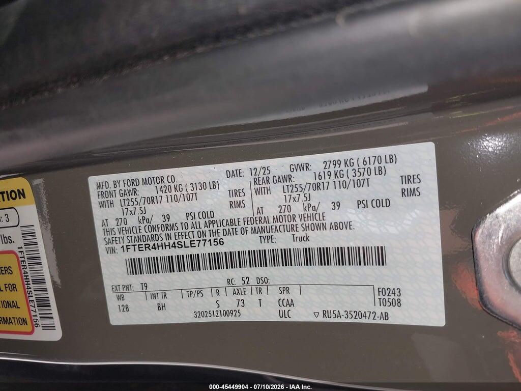 1FTER4HH4SLE77156 2025 FORD RANGER photo no. 9
