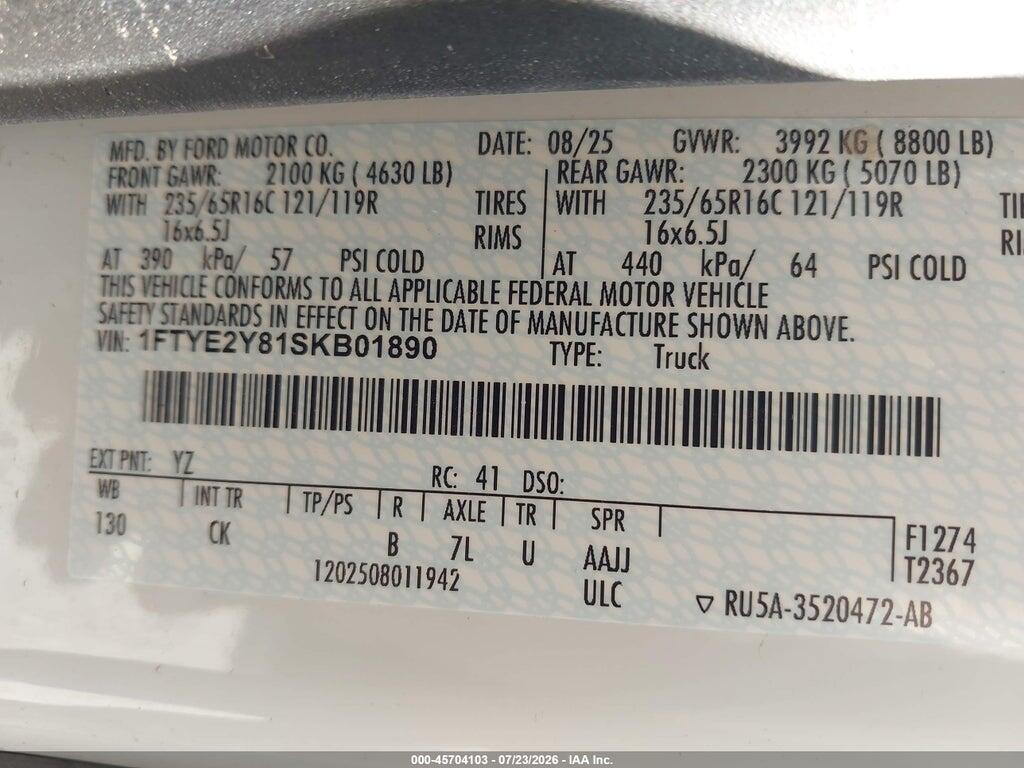 1FTYE2Y81SKB01890 2025 FORD TRANSIT-150 photo no. 9