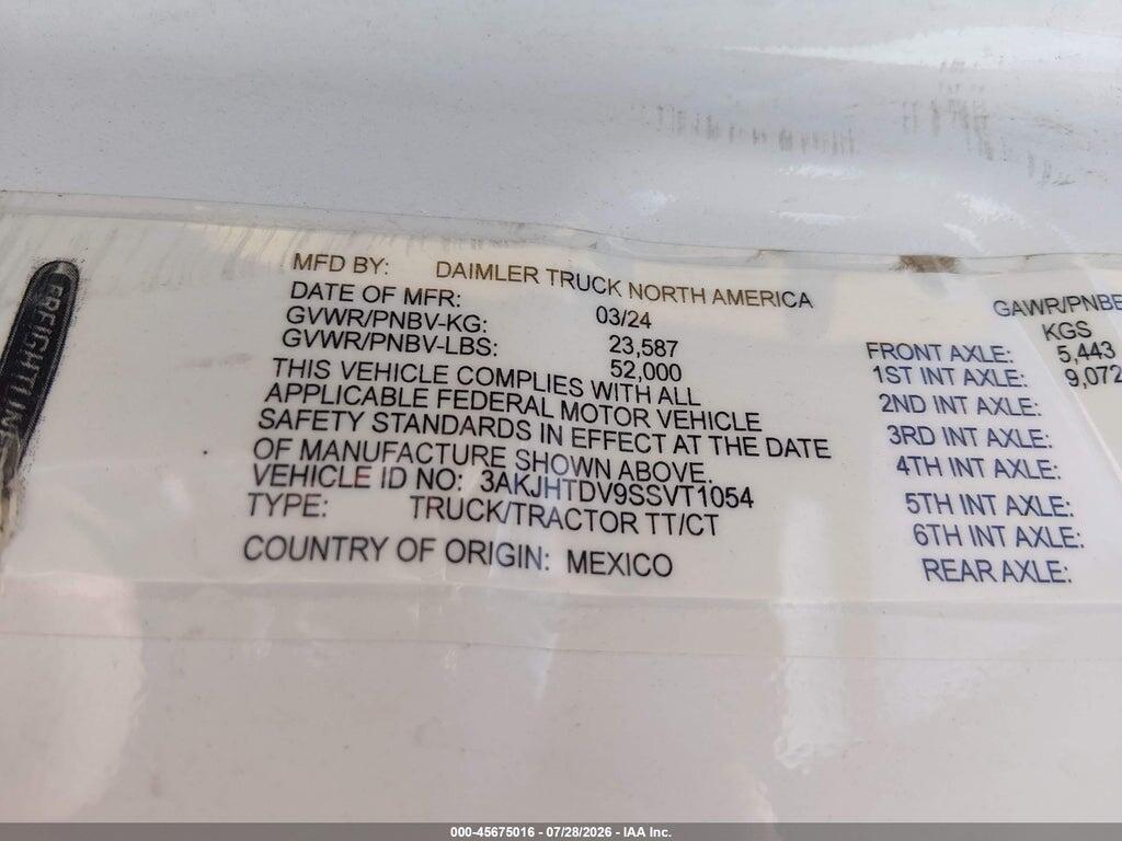 3AKJHTDV9SSVT1054 2025 FREIGHTLINER NEW CASCADIA 116 photo no. 5