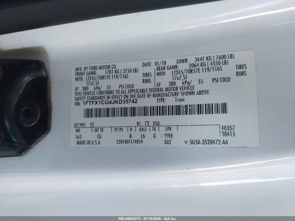 1FTFX1CG4JKD35742 2018 FORD F-150 photo no. 9