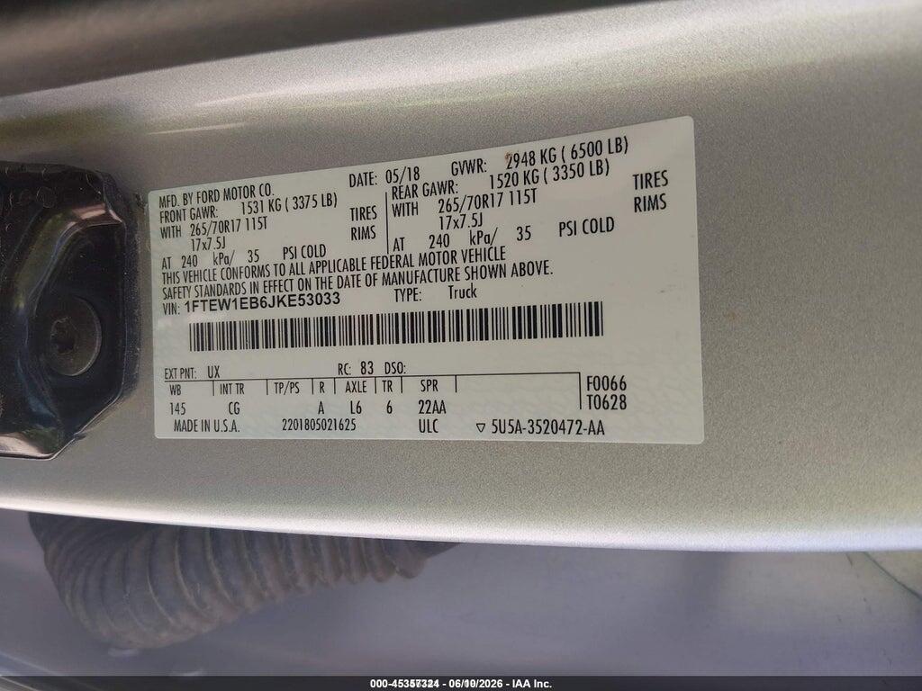 1FTEW1EB6JKE53033 2018 FORD F-150 photo no. 9