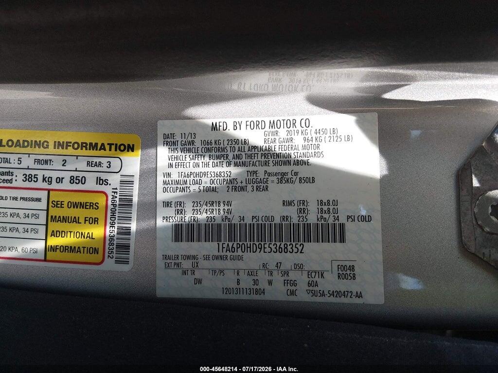 1FA6P0HD9E5368352 2014 FORD FUSION photo no. 9