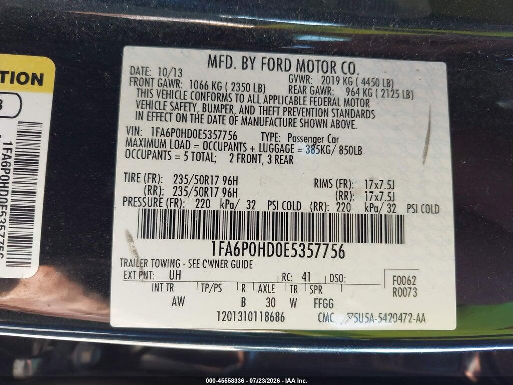 1FA6P0HD0E5357756 2014 FORD FUSION photo no. 9