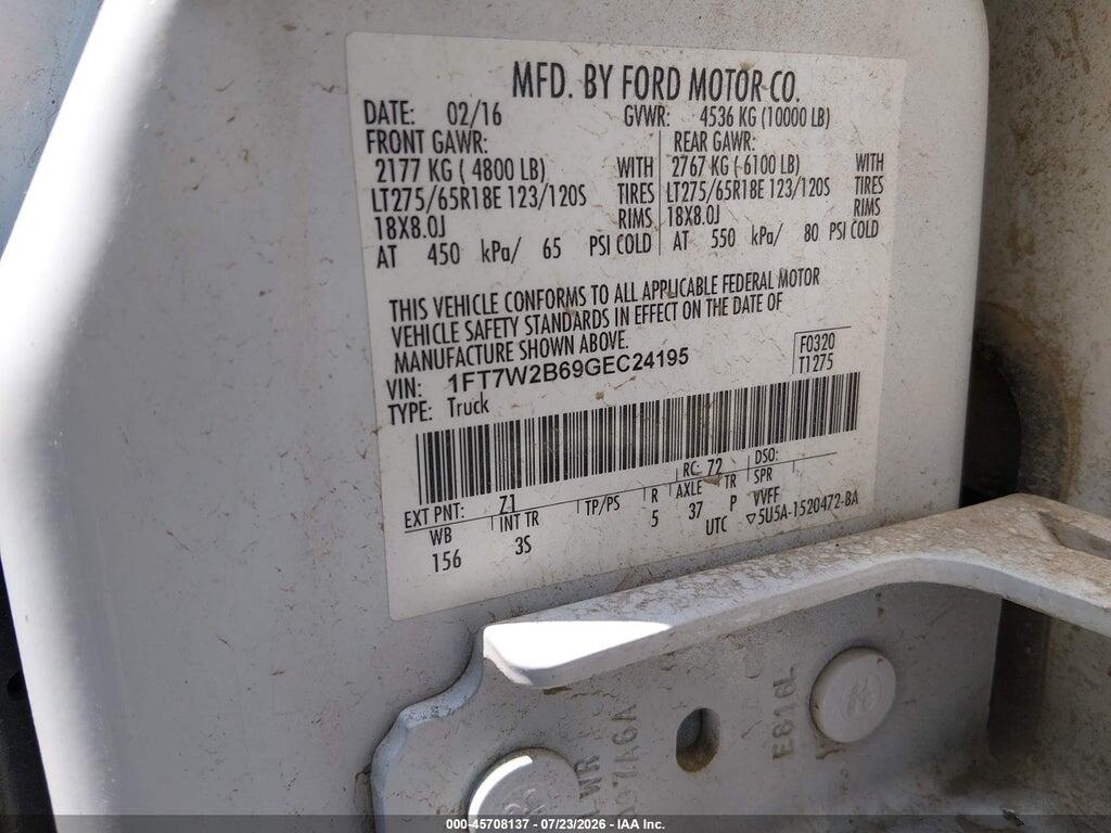 1FT7W2B69GEC24195 2016 FORD F-250 photo no. 9