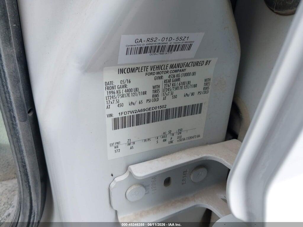 1FD7W2A69GED01502 2016 FORD F-250 photo no. 9