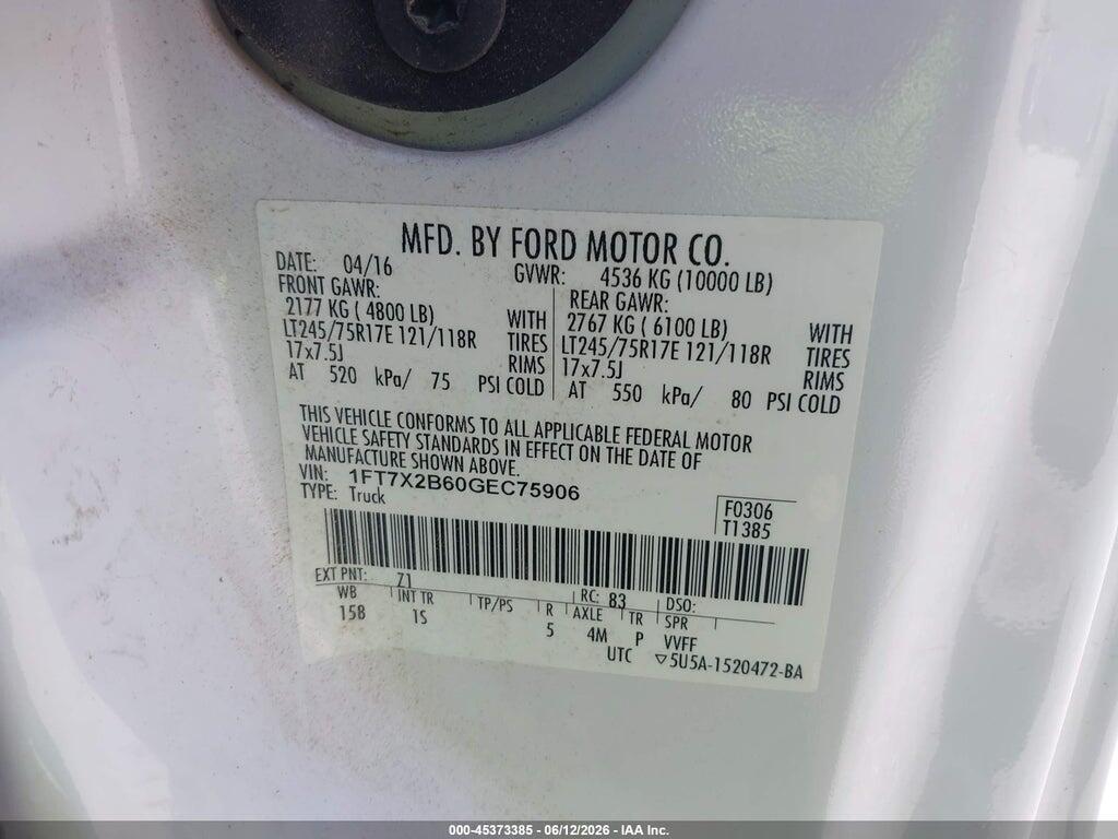 1FT7X2B60GEC75906 2016 FORD F-250 photo no. 9