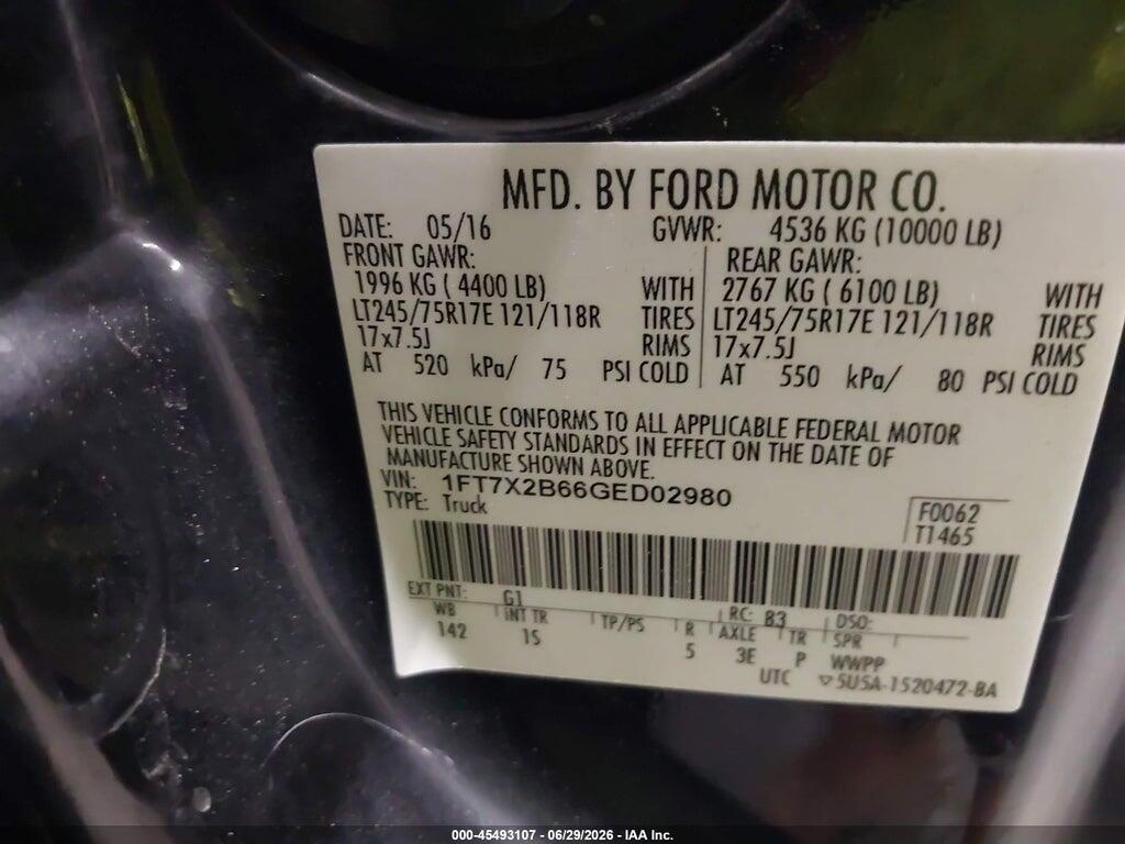 1FT7X2B66GED02980 2016 FORD F-250 photo no. 9