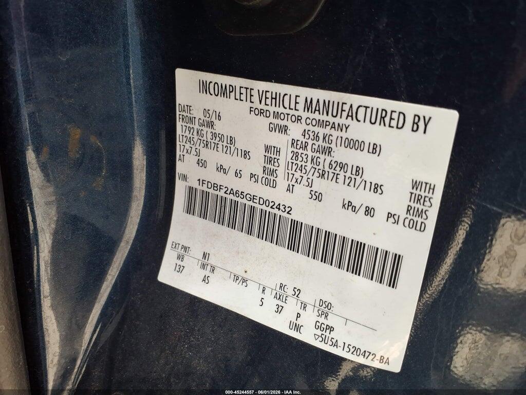 1FDBF2A65GED02432 2016 FORD F-250 photo no. 9
