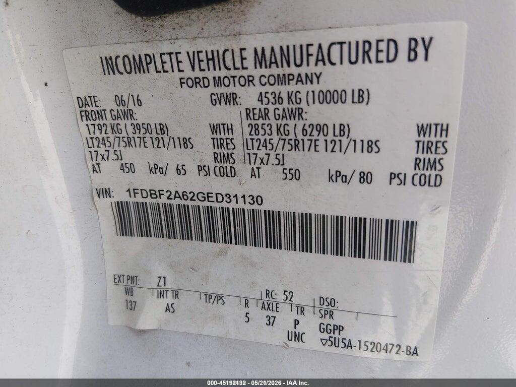 1FDBF2A62GED31130 2016 FORD F-250 photo no. 9