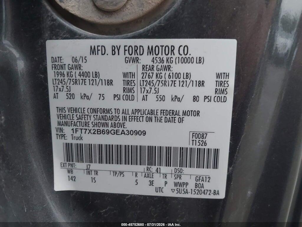1FT7X2B69GEA30909 2016 FORD F-250 photo no. 9