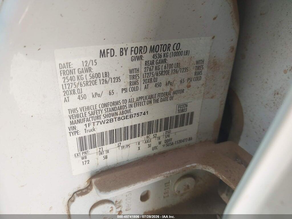 1FT7W2BT8GEB75741 2016 FORD F-250 photo no. 9