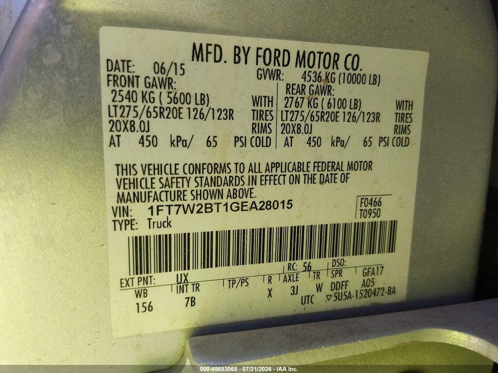 1FT7W2BT1GEA28015 2016 FORD F-250 photo no. 9