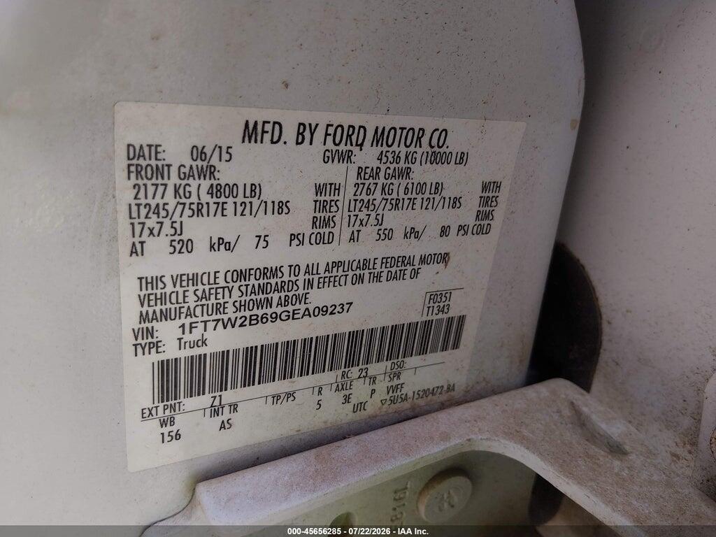 1FT7W2B69GEA09237 2016 FORD F-250 photo no. 9