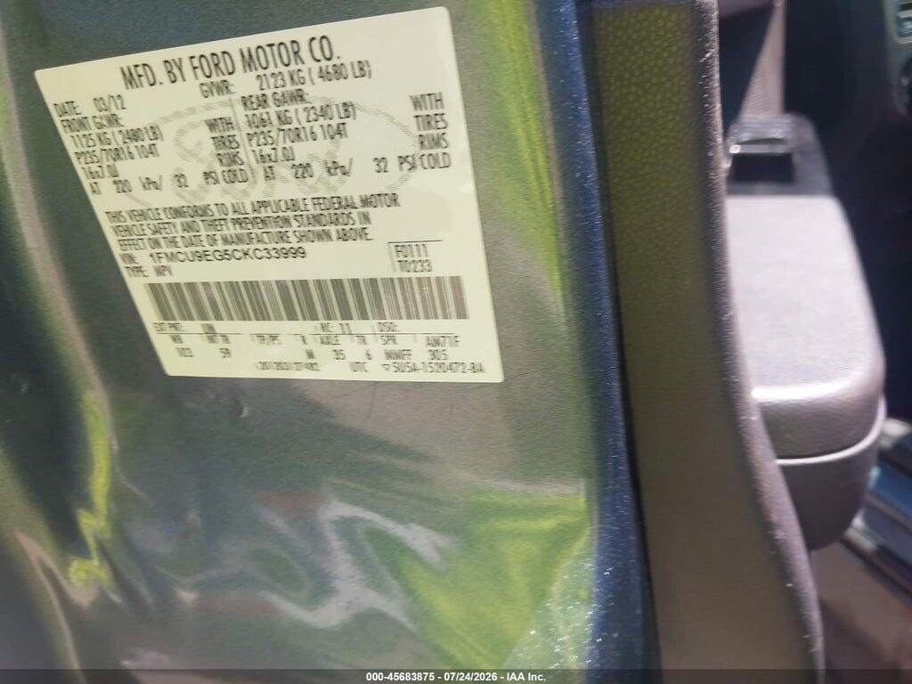 1FMCU9EG5CKC33999 2012 FORD ESCAPE photo no. 7