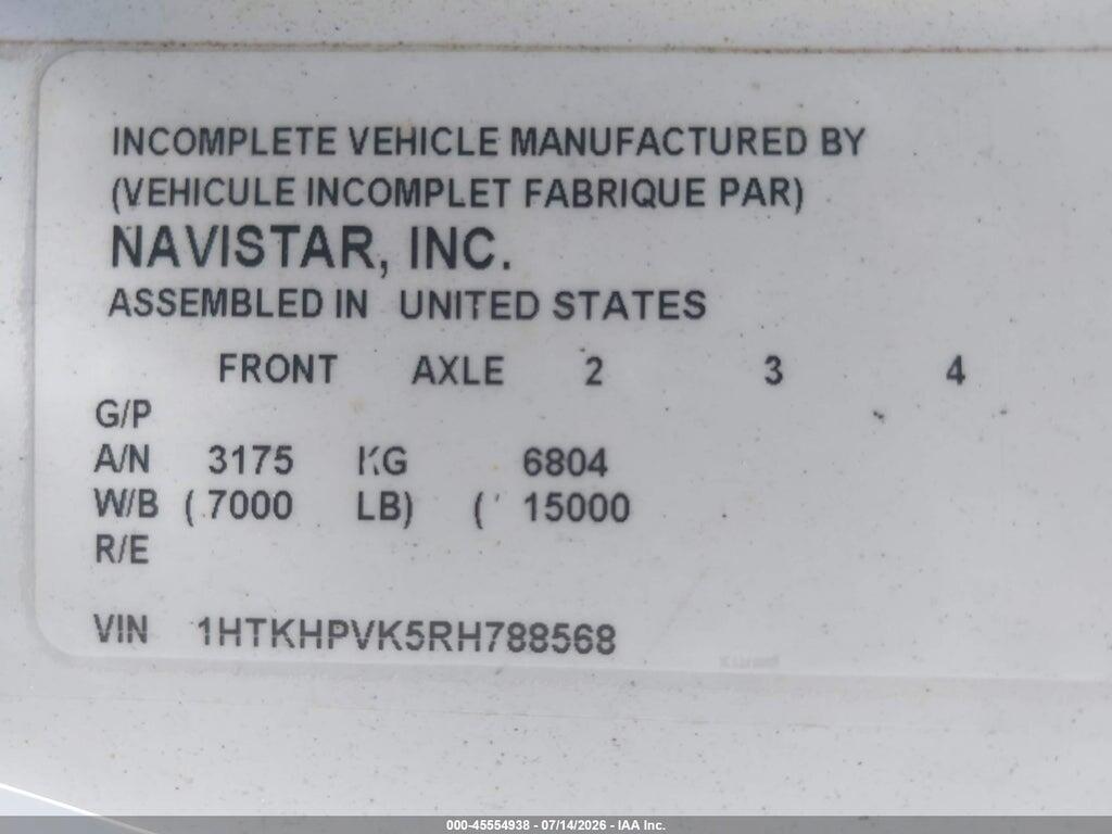 1HTKHPVK5RH788568 2024 CHEVROLET SILVERADO 6500HD photo no. 9