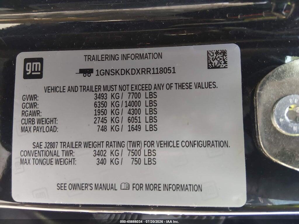 1GNSKDKDXRR118051 2024 CHEVROLET SUBURBAN photo no. 9