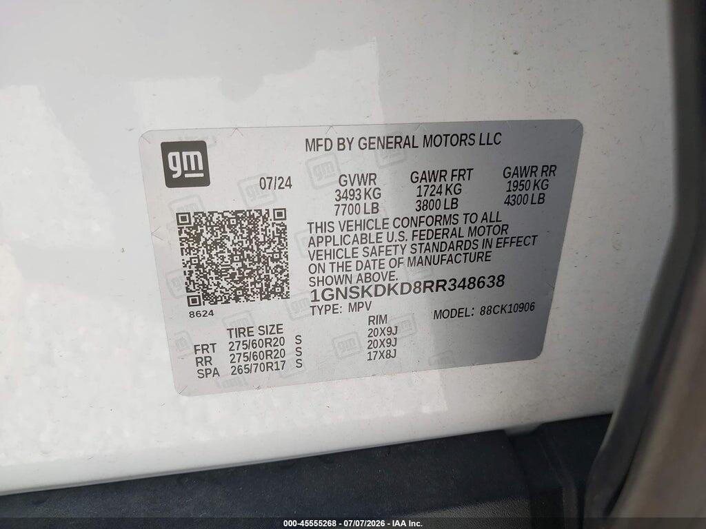 1GNSKDKD8RR348638 2024 CHEVROLET SUBURBAN photo no. 9