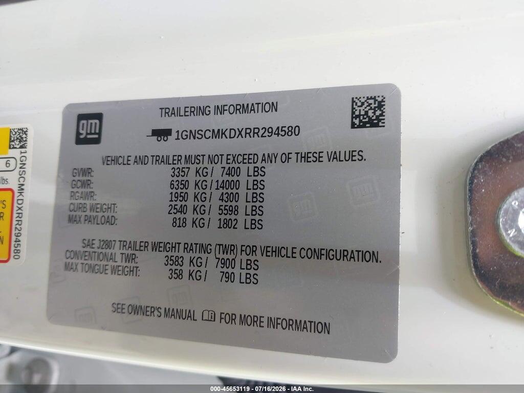 1GNSCMKDXRR294580 2024 CHEVROLET TAHOE photo no. 9