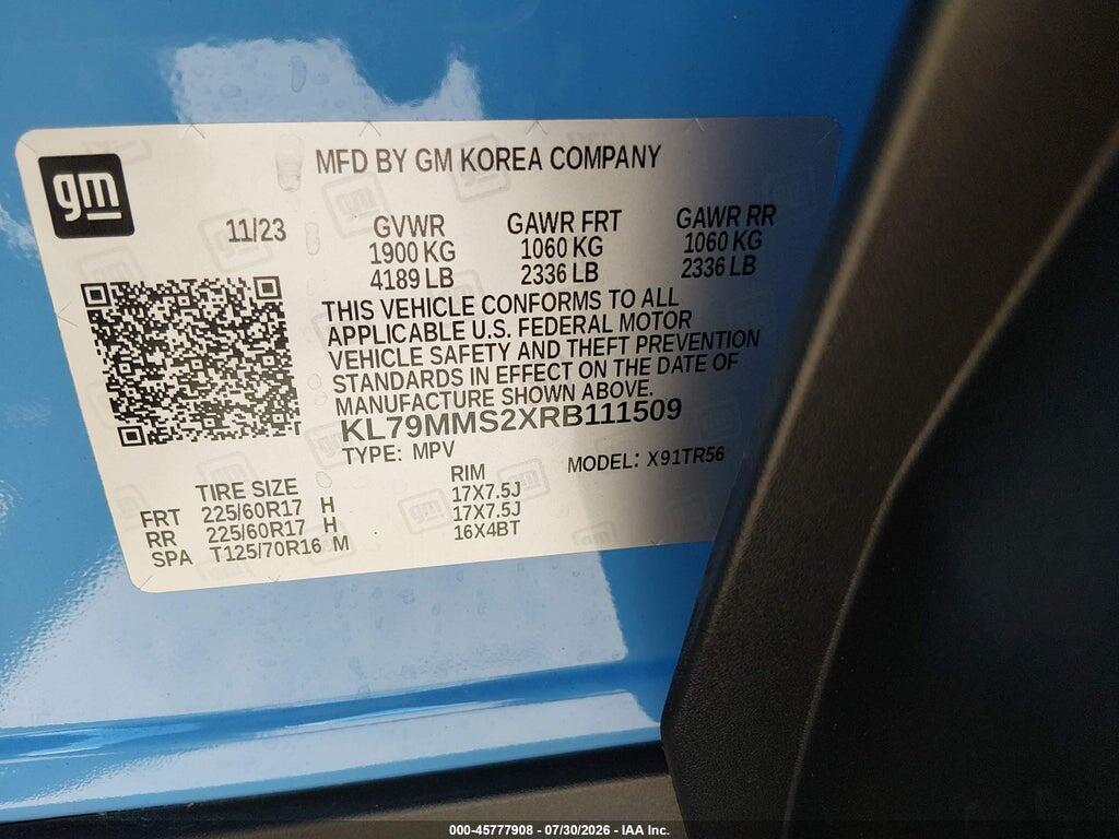 KL79MMS2XRB111509 2024 CHEVROLET TRAILBLAZER photo no. 9