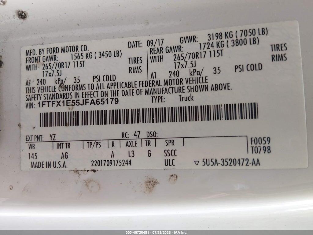 1FTFX1E55JFA65179 2018 FORD F-150 photo no. 9