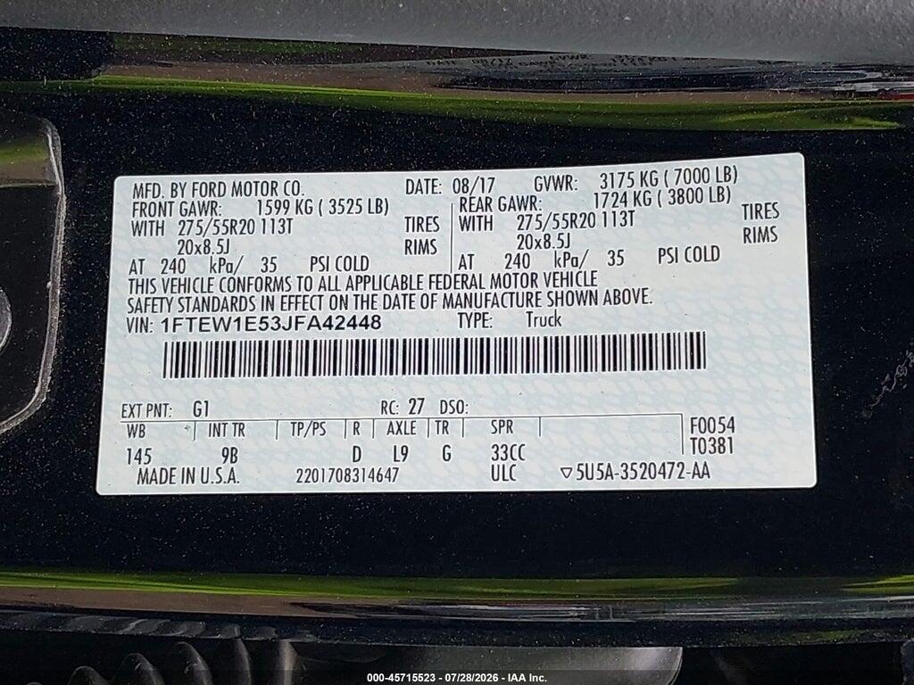 1FTEW1E53JFA42448 2018 FORD F-150 photo no. 9