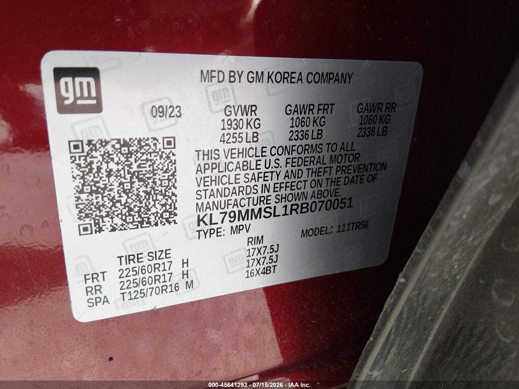 KL79MMSL1RB070051 2024 CHEVROLET TRAILBLAZER photo no. 9