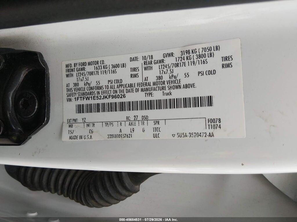 1FTFW1E52JKF96026 2018 FORD F-150 photo no. 9