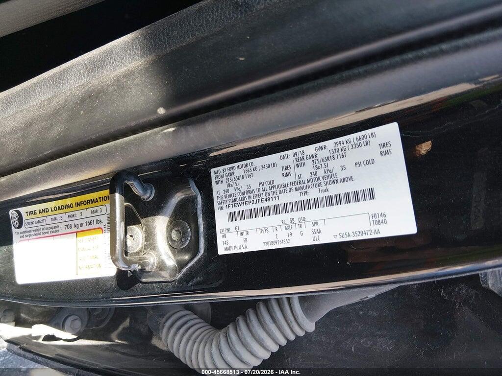 1FTEW1EP2JFE48111 2018 FORD F-150 photo no. 9